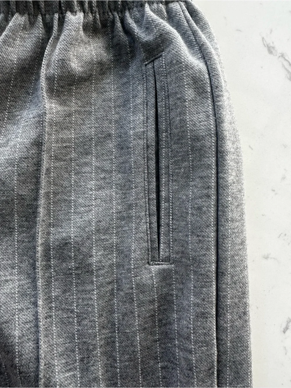 Zara Kids Grey Pinstripe Elastic-Waist Joggers